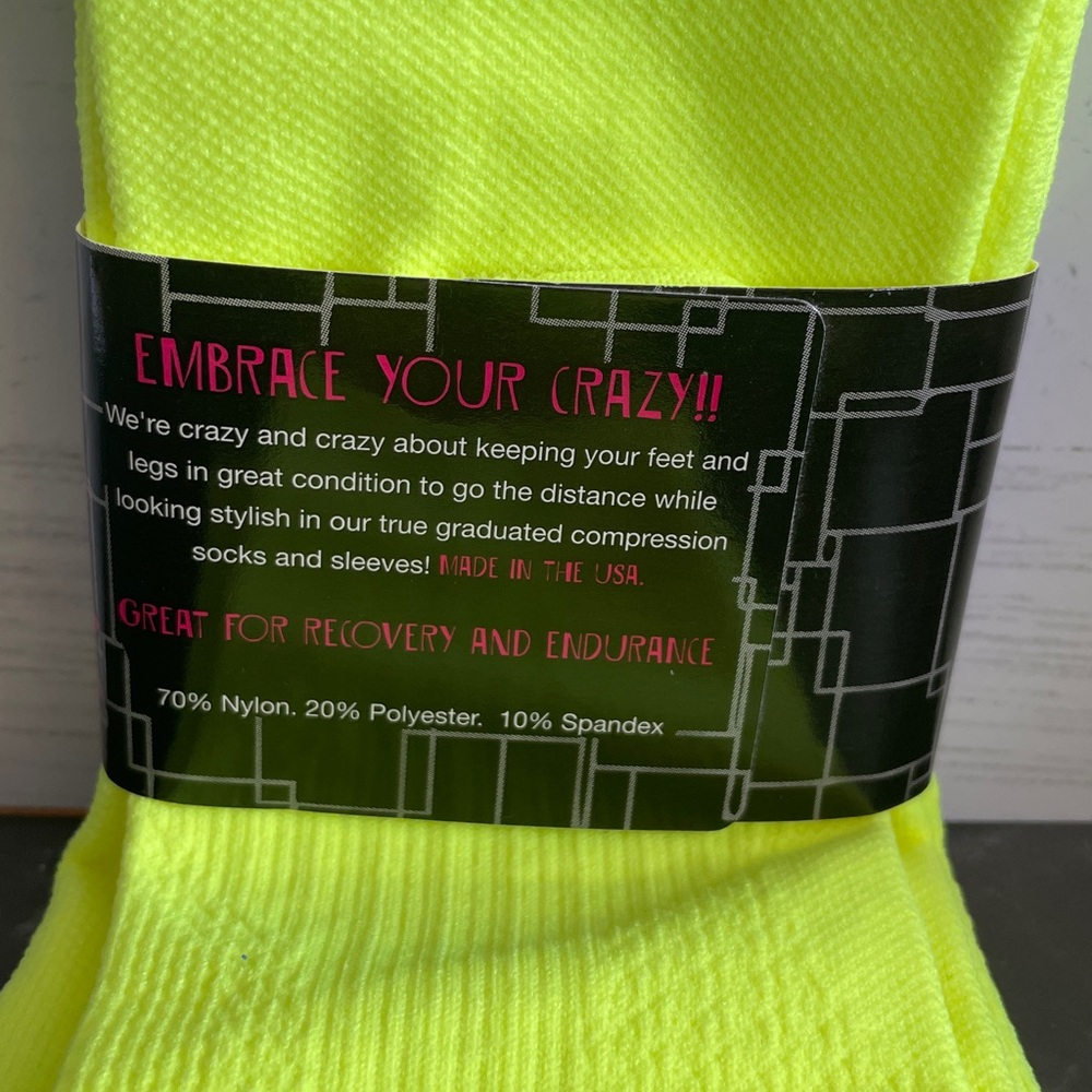 New Crazy Compression Neon Yellow Compression Socks 🧦 - Picture 3 of 6